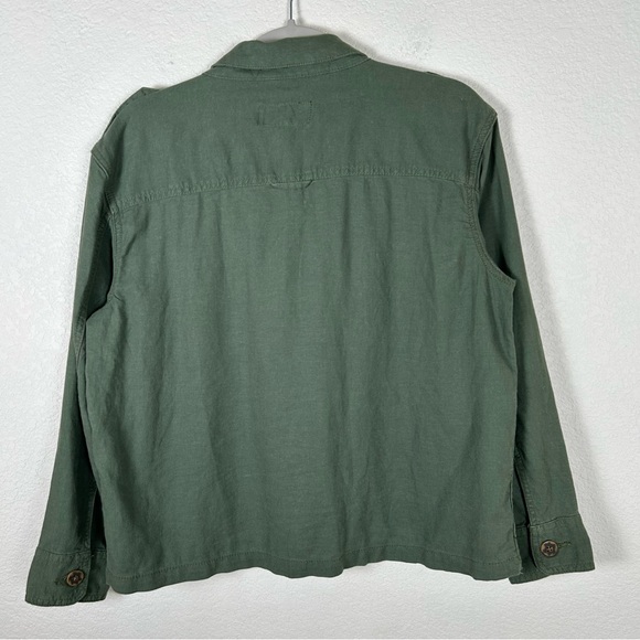 Time and Tru Women’s Sz S linen/viscose boxy military epaulet light jacket - Picture 4 of 8